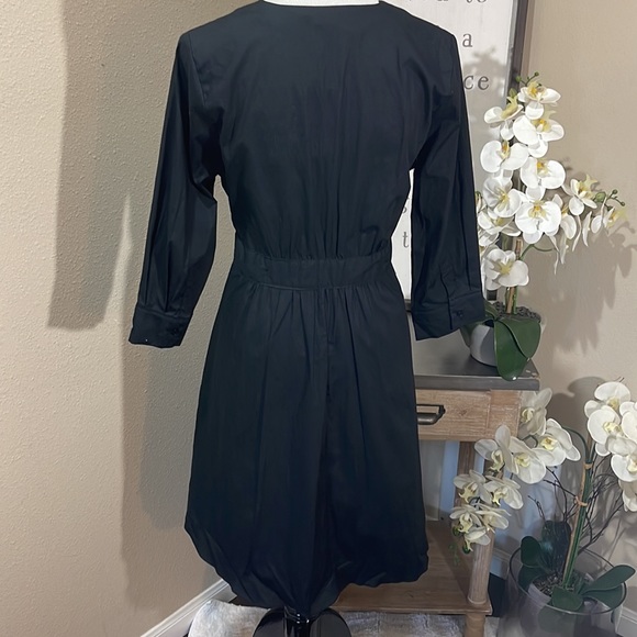 Elegant Black Wrap Dress Sz: M - Picture 6 of 8